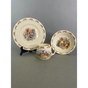 Vintage Royal Doulton Stoke-On-Trent Bunnykins Child's Plate Bowl & Cup 3pc Set